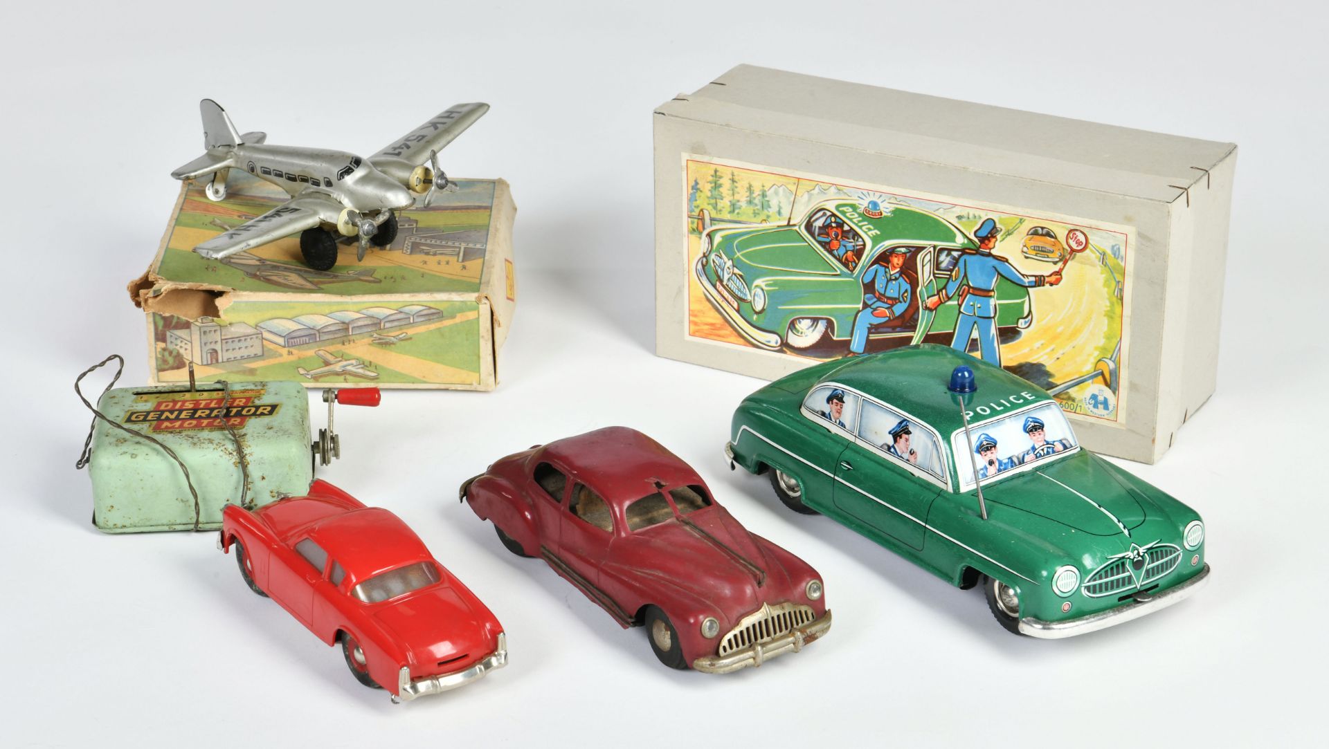 B&S, Distler a.o., bundle tin toys, with defects