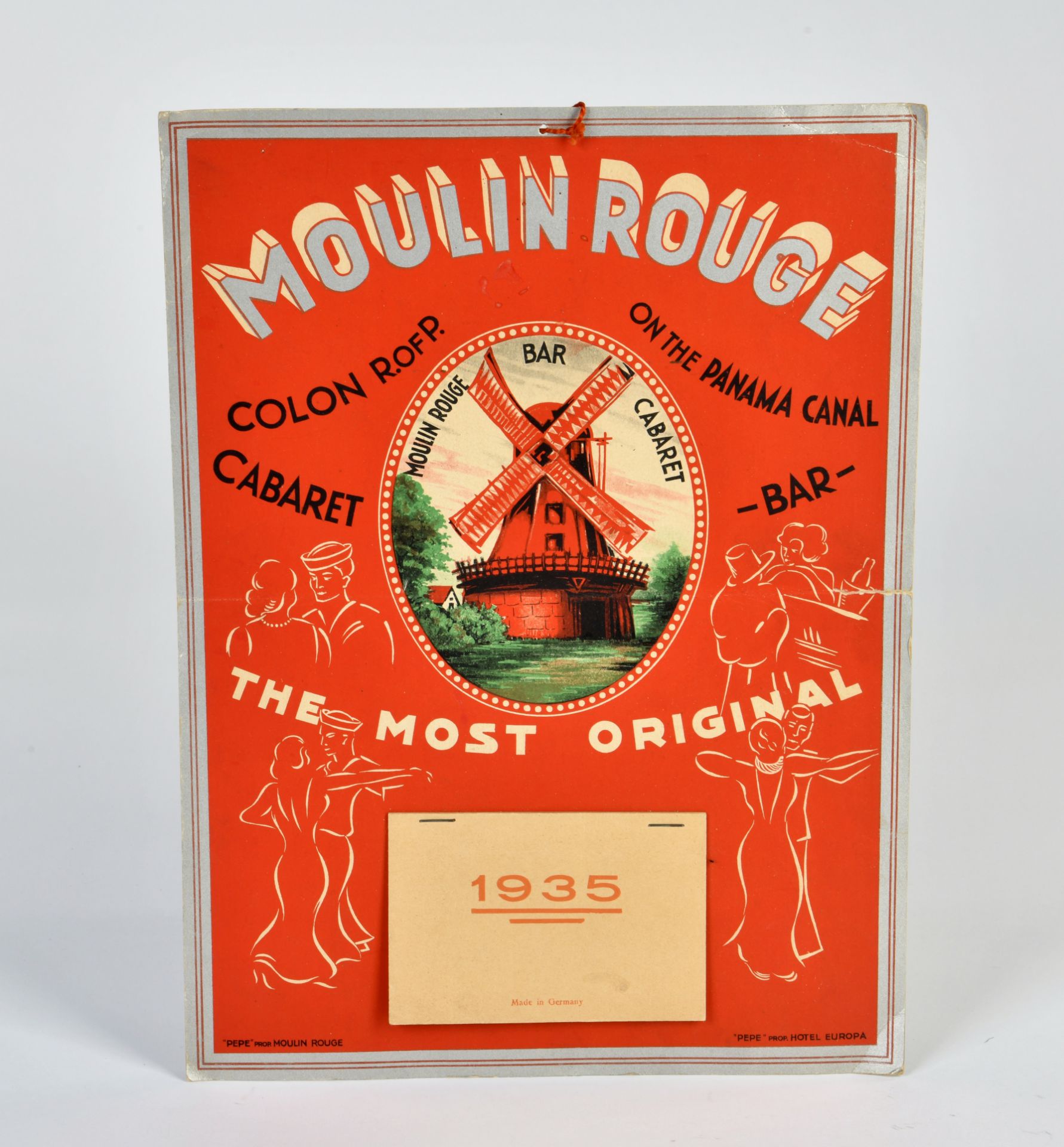 Moulin Rouge, calender from 1935, 34x25 cm, paper, one crease, C 2-3