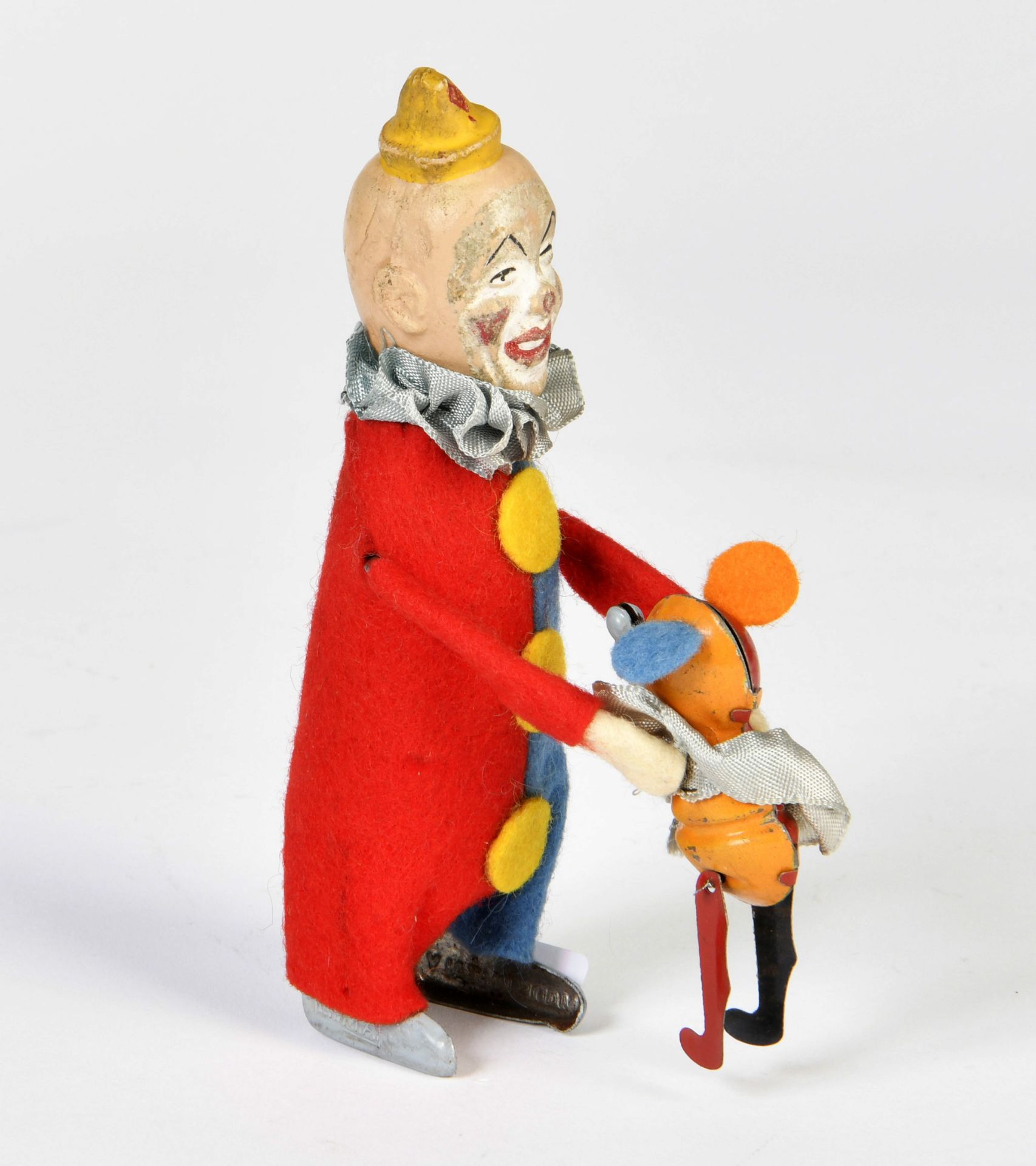 Lima, clown with mouse child dancing figure, Italy, 12,5 cm, cw defective, paint d.