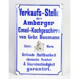 Amberger Email-Kochgeschirr, Emaillesschild