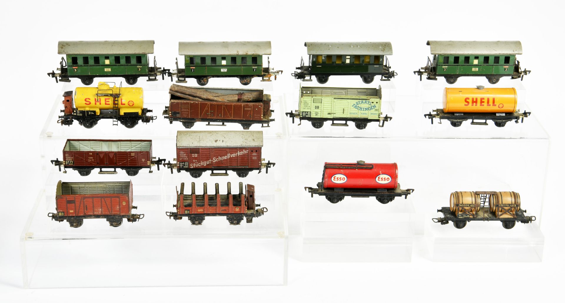 Fleischmann, Märklin, 14 wagons, H0, Germany, part. paint d. - Image 2 of 3