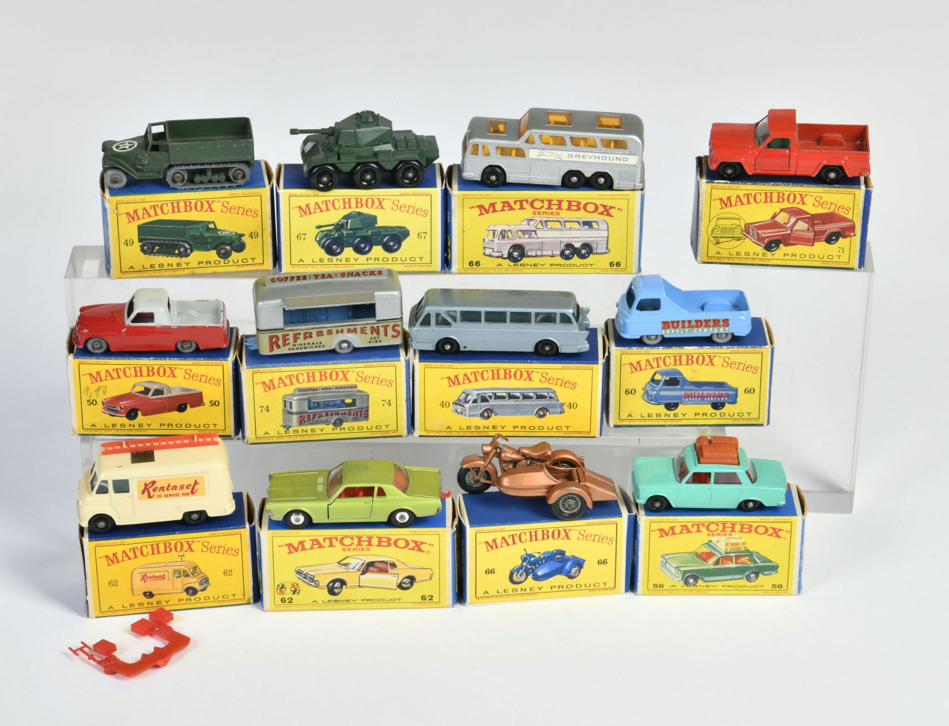 Matchbox, 12 cars, England, diecast, box, mostly C 1