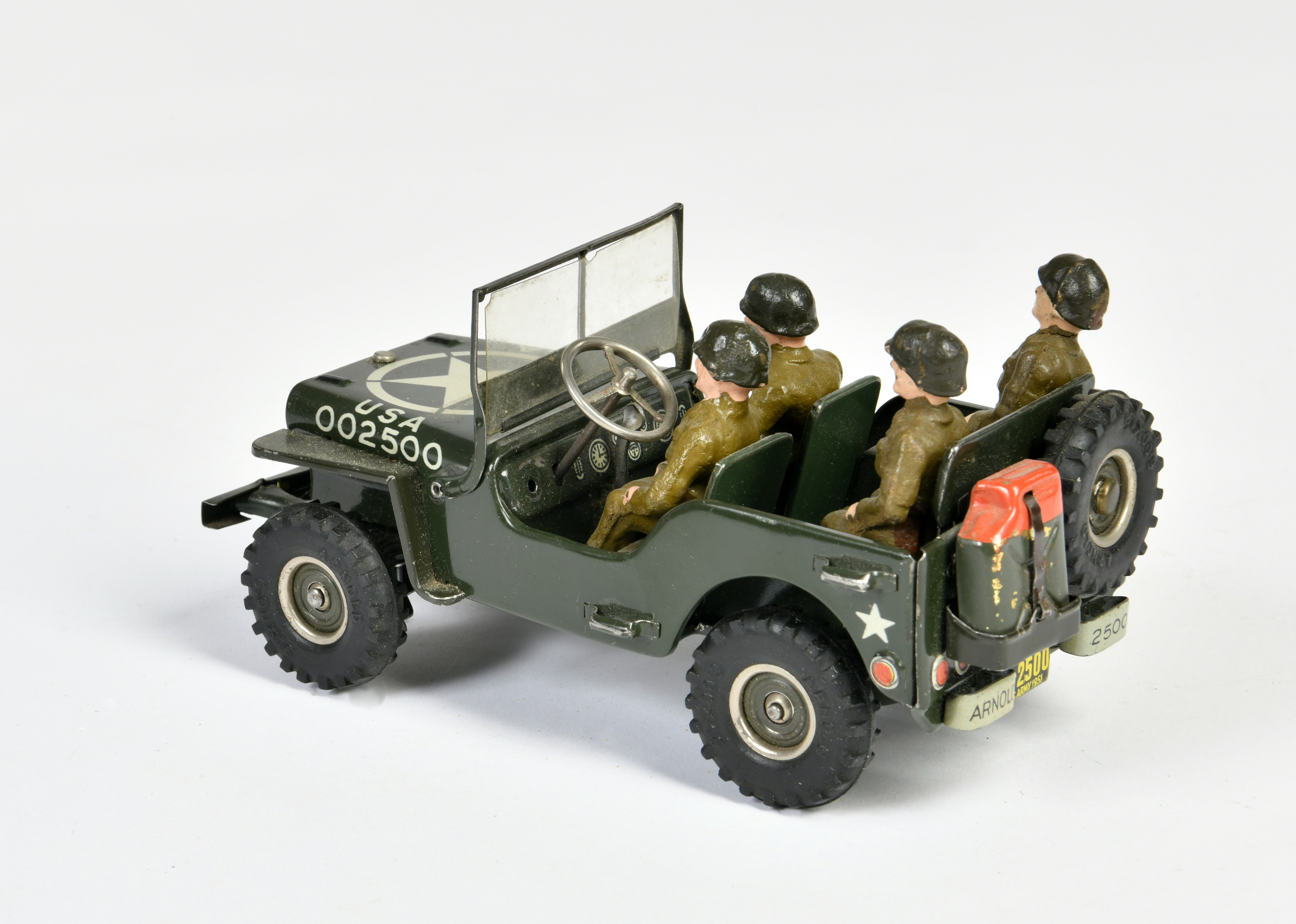 Arnold, Military Police Jeep 2500, US.-Zone Germany,, tin, cw ok, min. paint d., C 2+ - Image 2 of 3