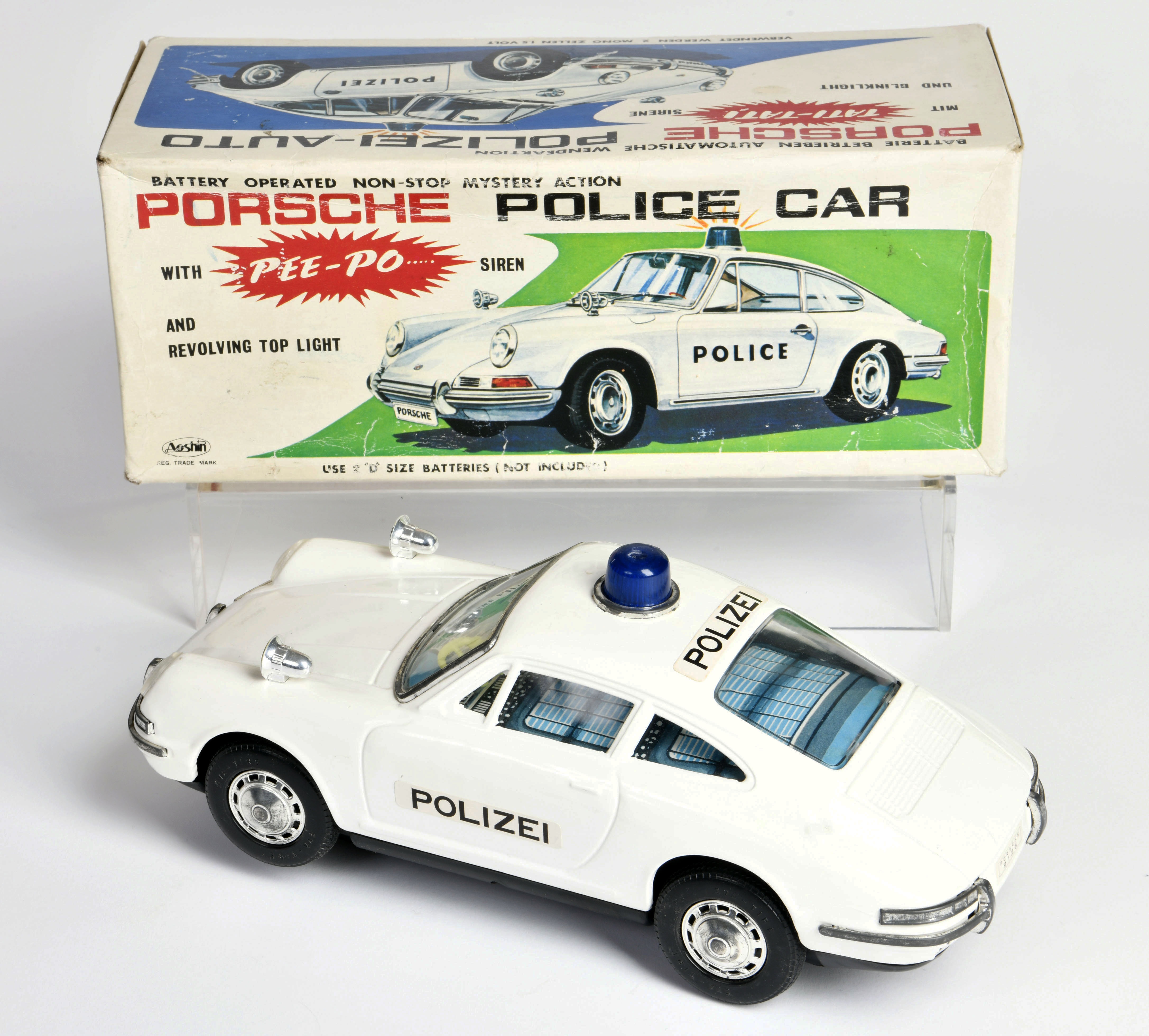 Aoshin, Porsche 911 Police, Japan, 29cm, tin, function ok, box, C 1-2 - Image 2 of 3