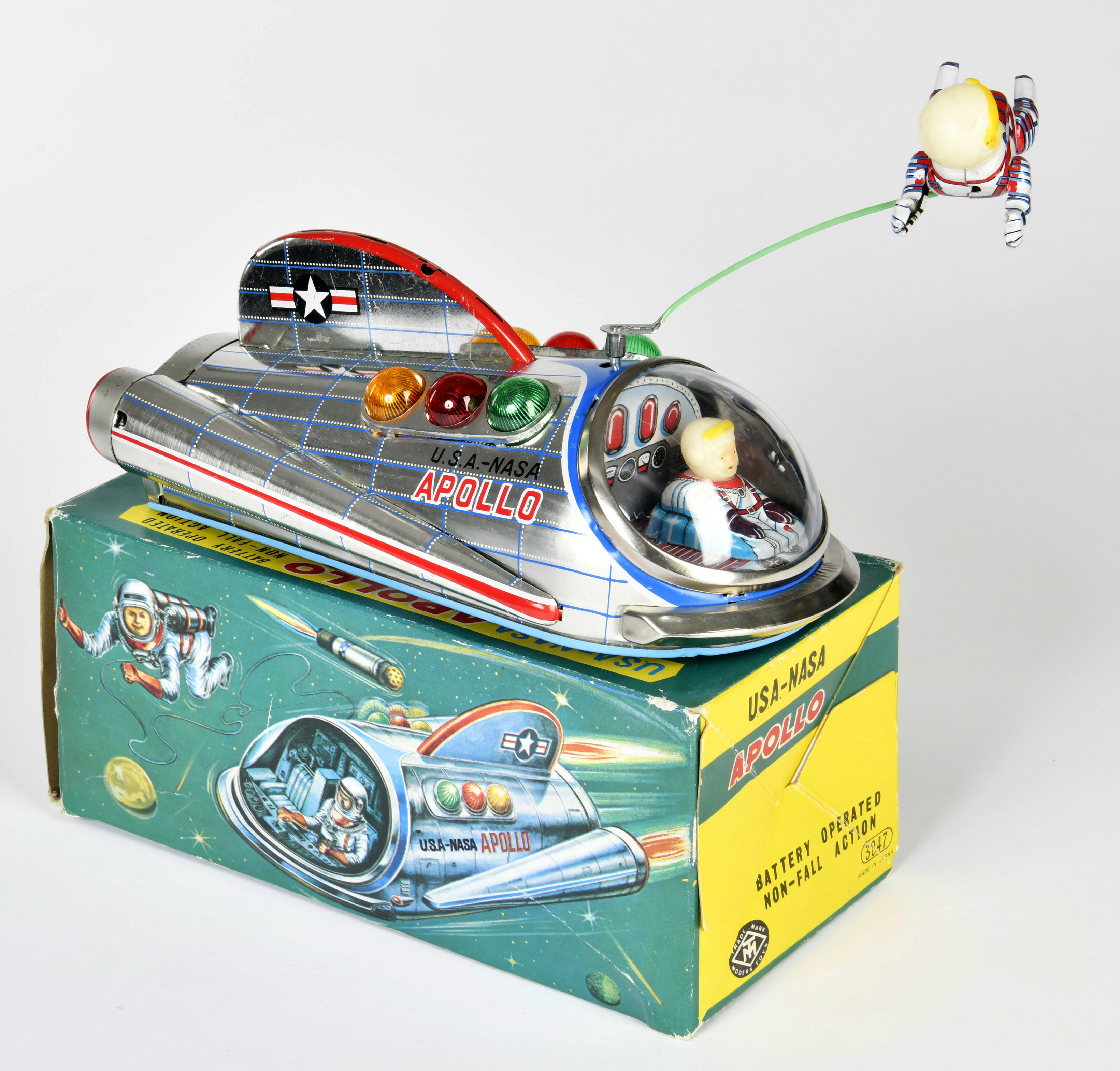 Modern Toys, Nasa Apollo, Japan, 23 cm, tin, function ok, box C 2+, C 1-2