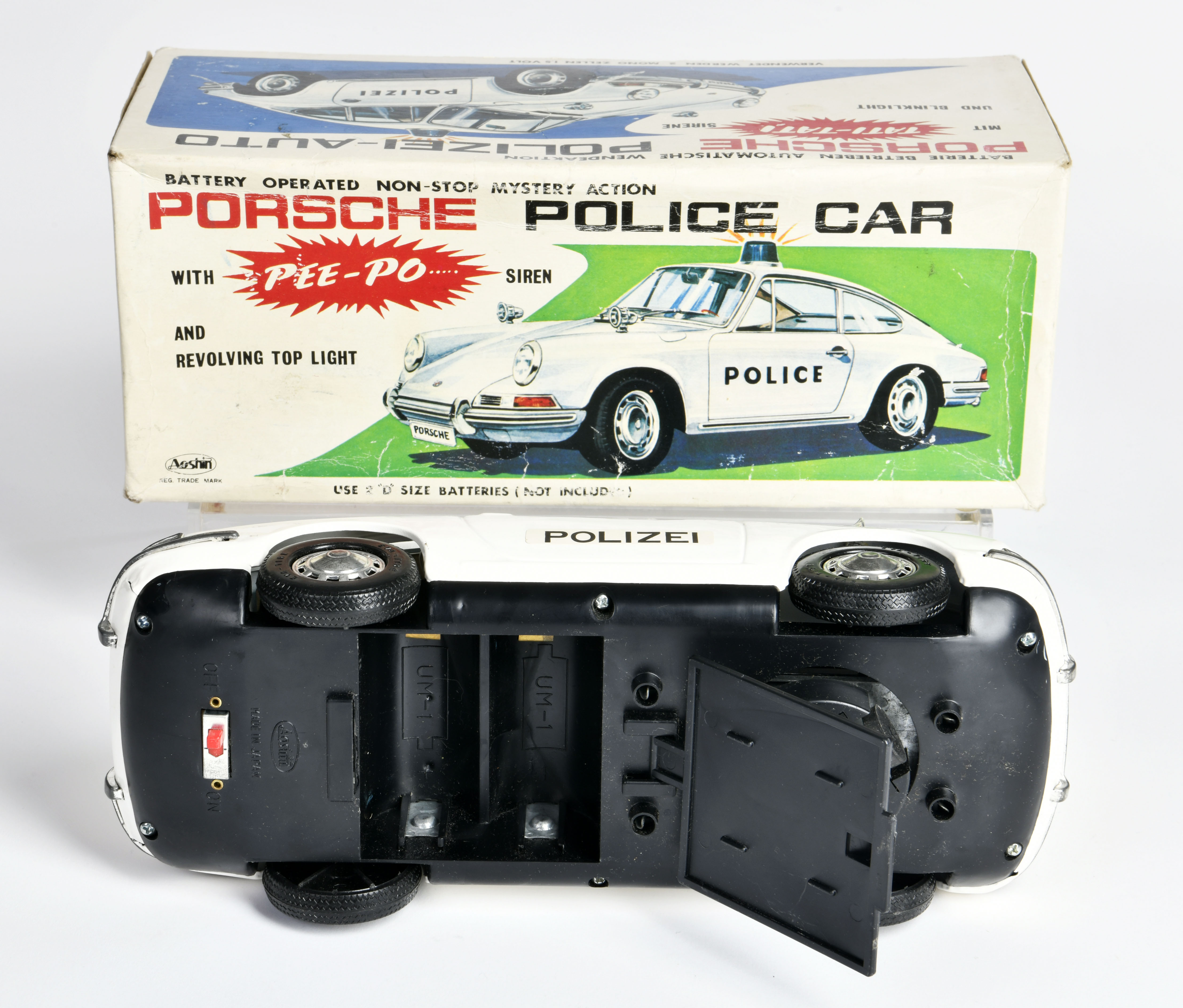 Aoshin, Porsche 911 Police, Japan, 29cm, tin, function ok, box, C 1-2 - Image 3 of 3