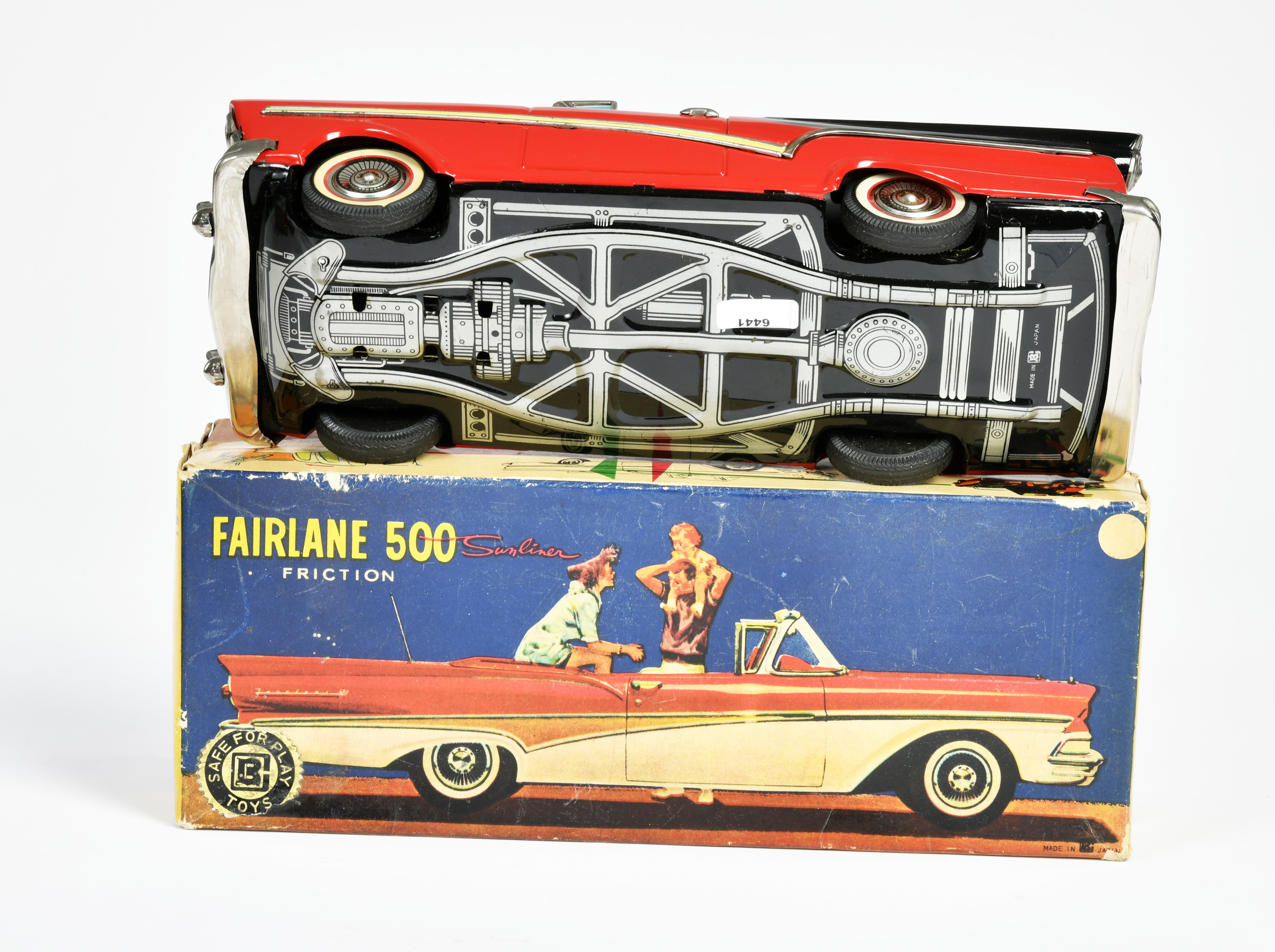 Bandai, Ford Fairlane 500, Japan, 29 cm, tin, friction ok, box C 1-, C 1 - Image 3 of 3