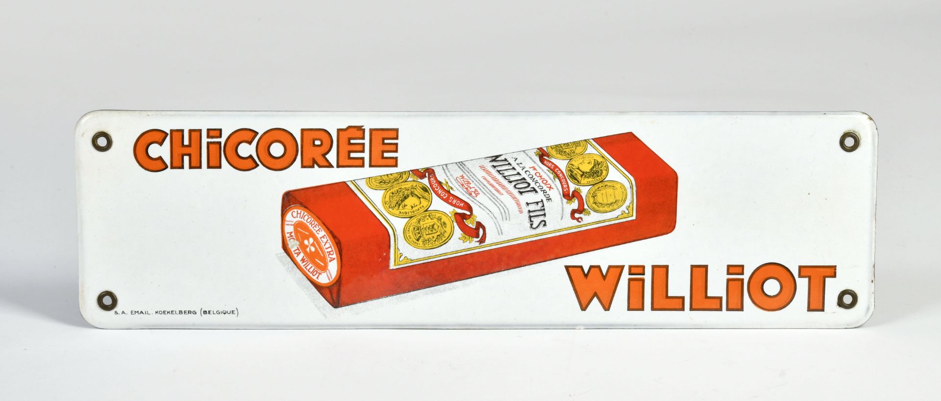 Chicorée Williot, enamel sign, Belgium, 30s, 40x11 cm, C 0-1