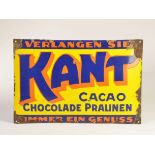 Kant Chocolade Cacao Chocolade, Emailleschild