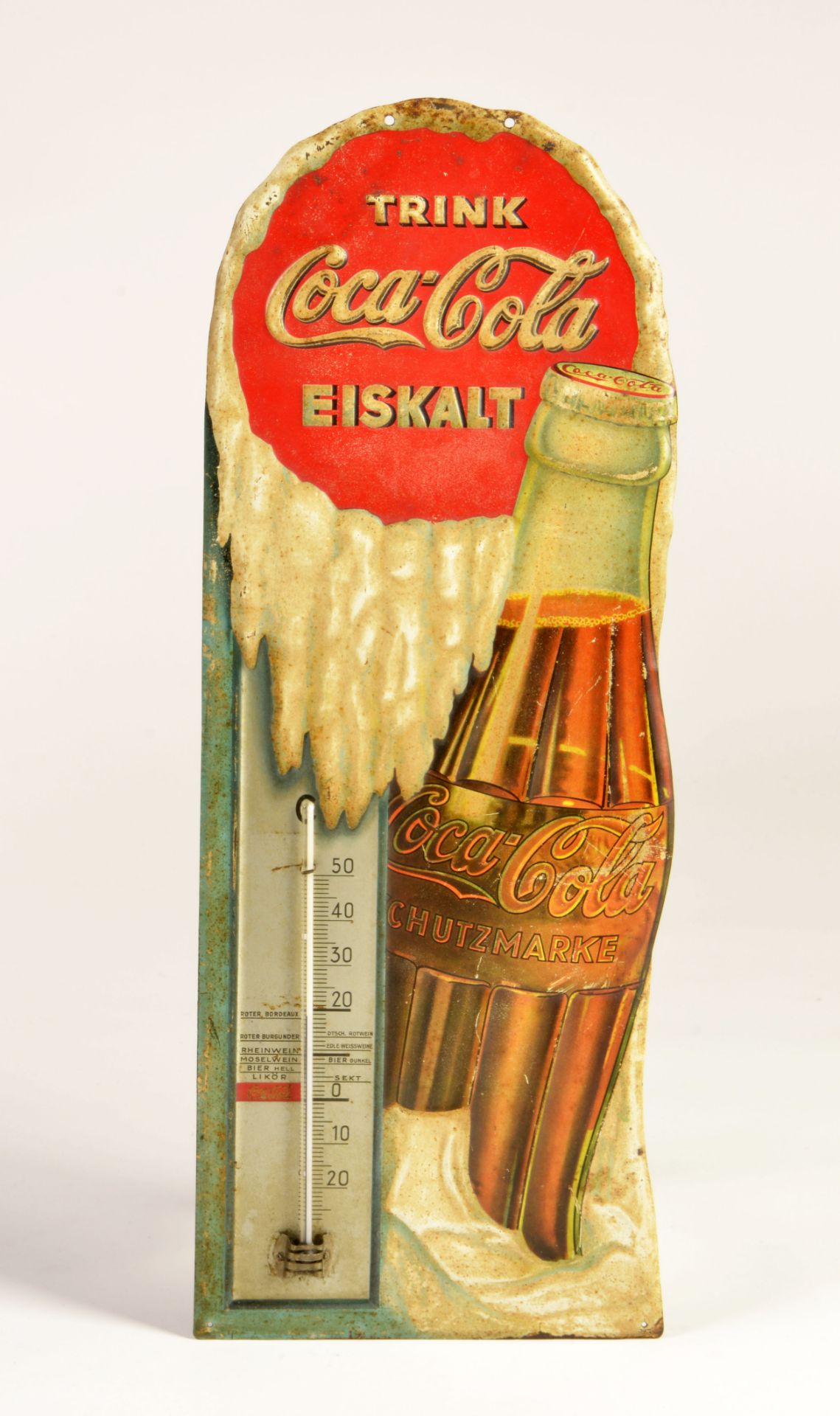 Coca Cola thermometer, around 1930, 48 x 19 cm, paint, C 3