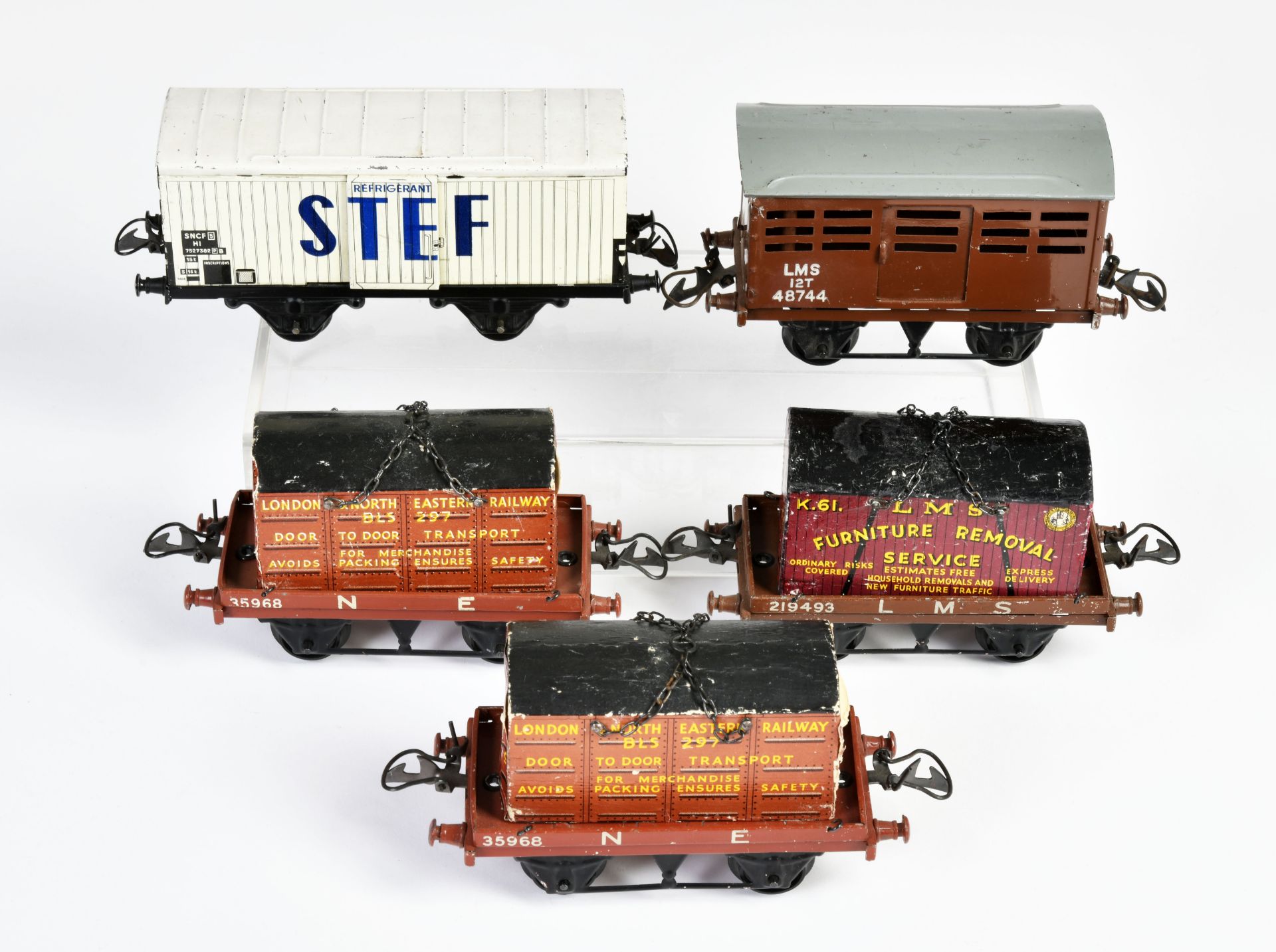 Hornby, 5 wagons, England, gauge 0, paint d., C 2-3 - Image 2 of 3