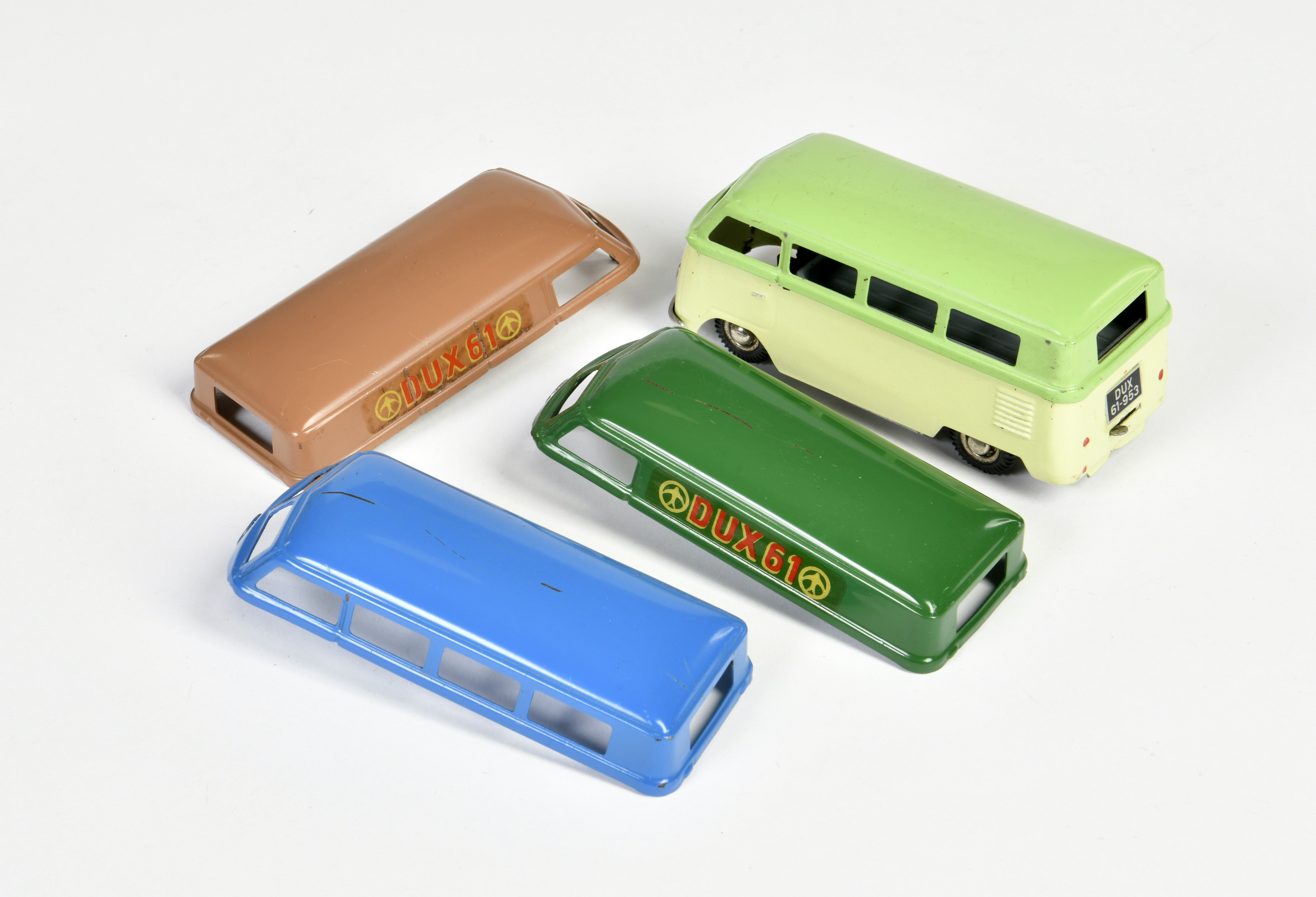 Dux, VW bus set, Germany, tin, cw ok, paint d., C 2 - Image 2 of 2