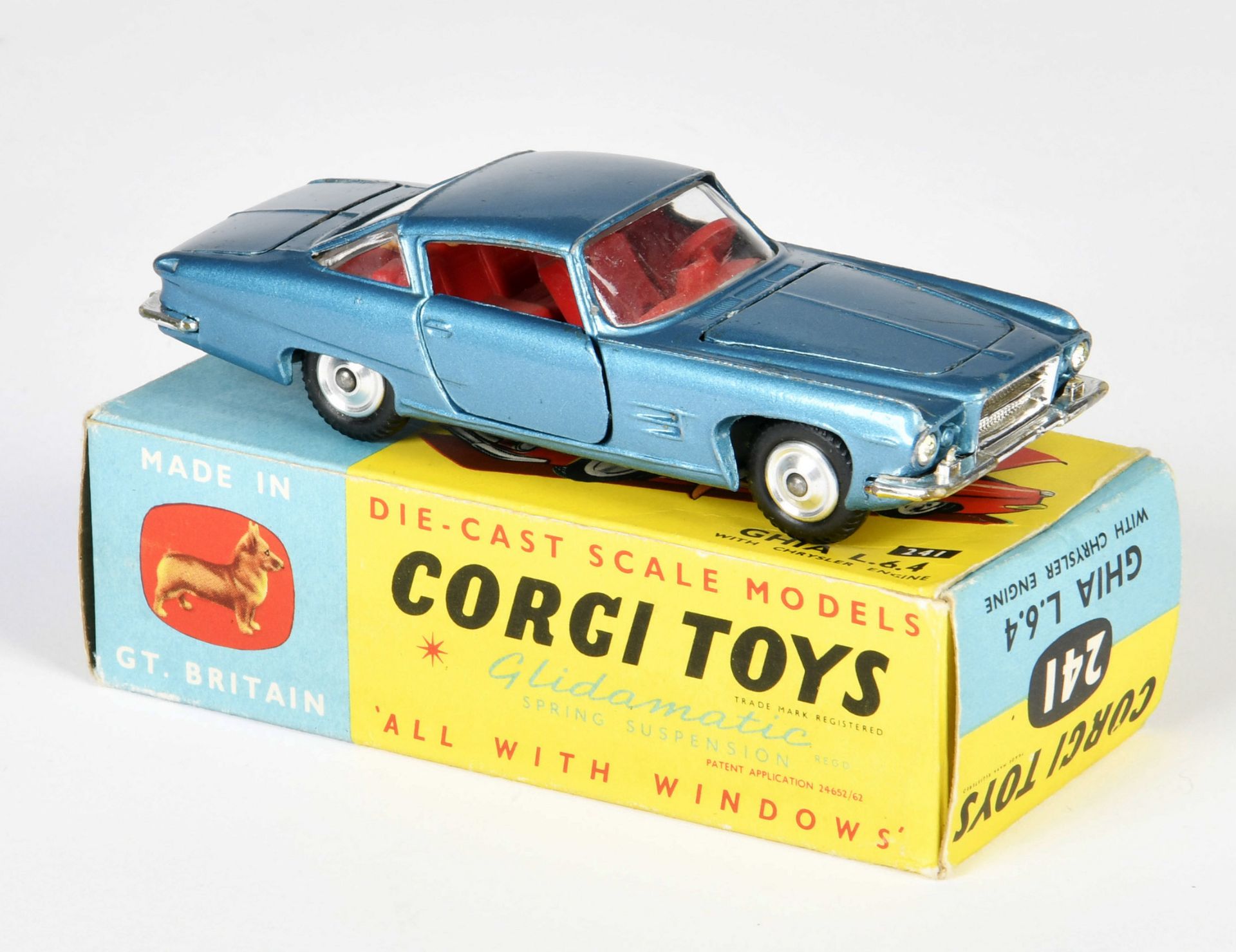 Corgi Toys, 241 Ghia L.6.4, 1:43, GB, diecast, box C 1-, C 2+