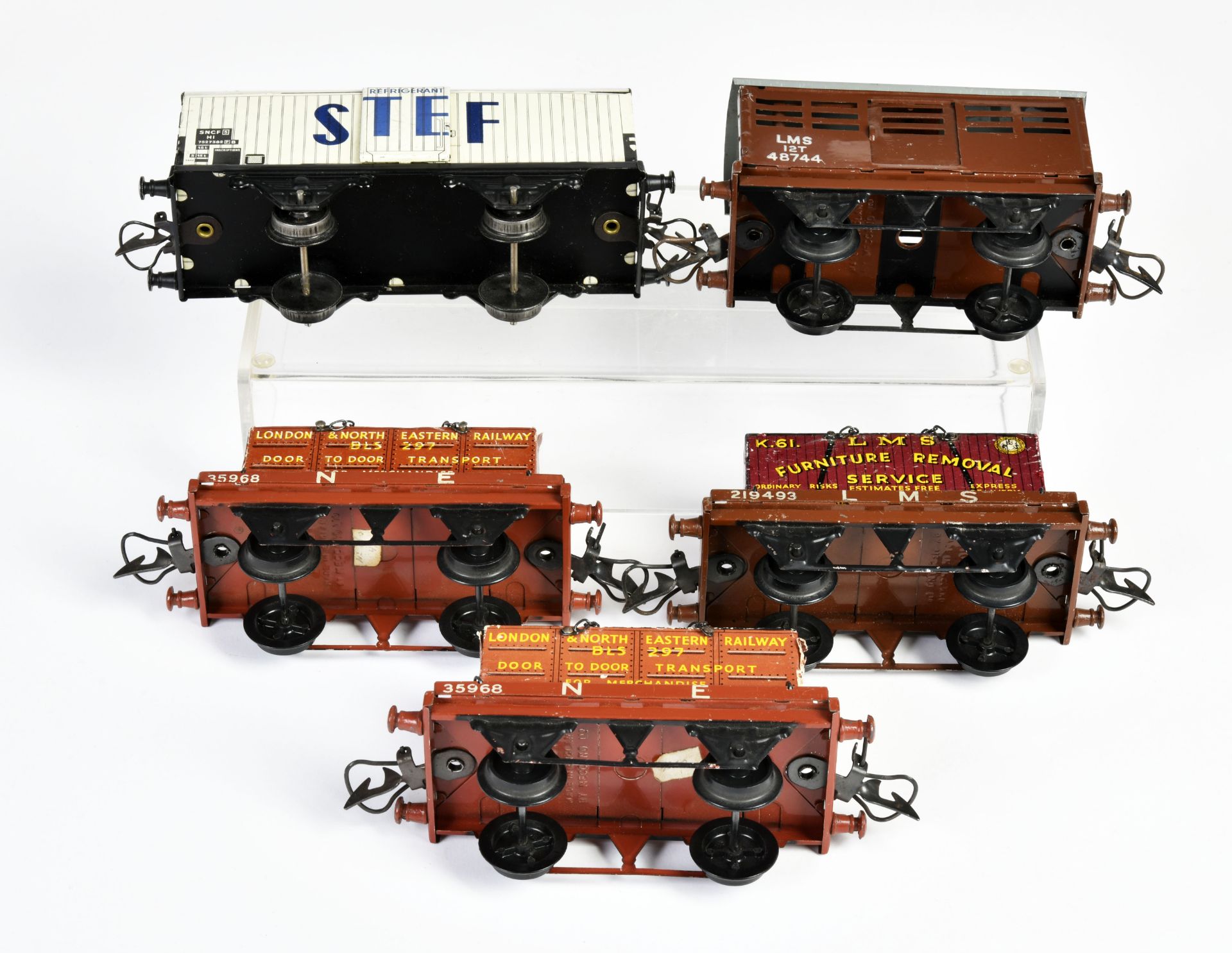 Hornby, 5 wagons, England, gauge 0, paint d., C 2-3 - Image 3 of 3