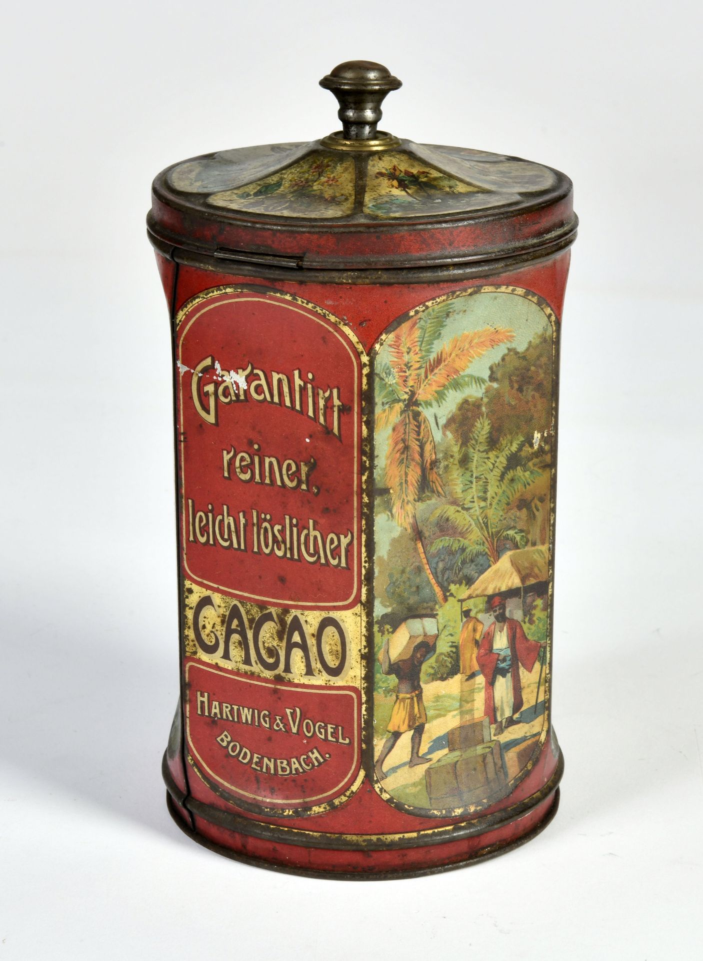 Hartwig & Vogel, Cacao tin can, 22 cm, paint d., C 2