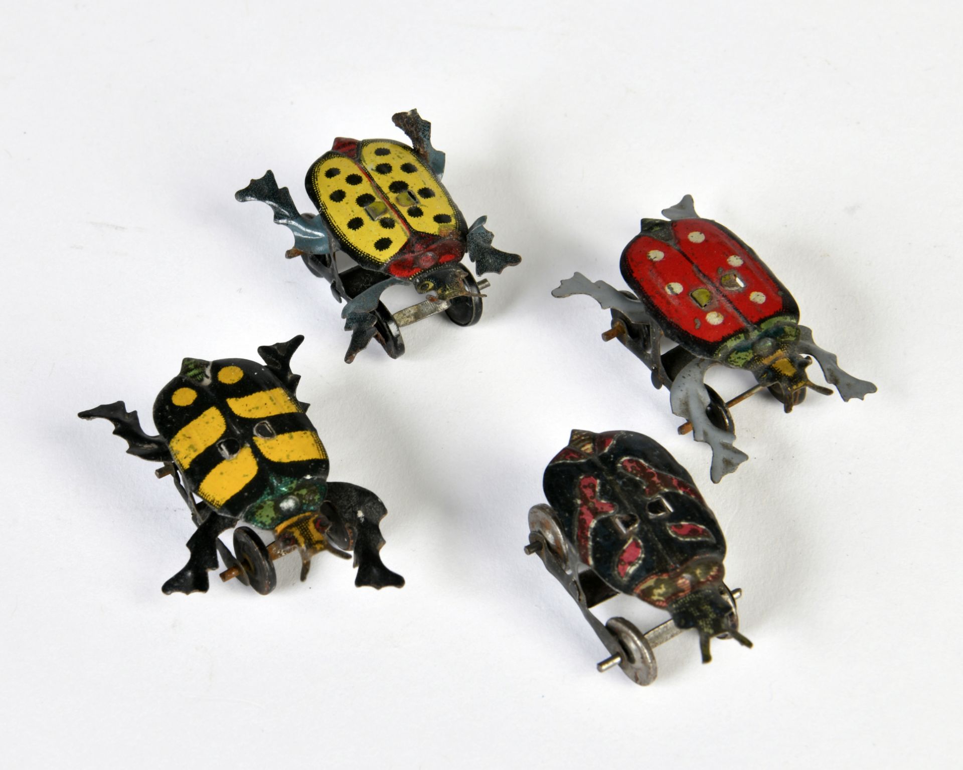 43 Penny Toy beetles, Germany pw, tin, provenance David-Pressland-Collection Christie's 2005, min.