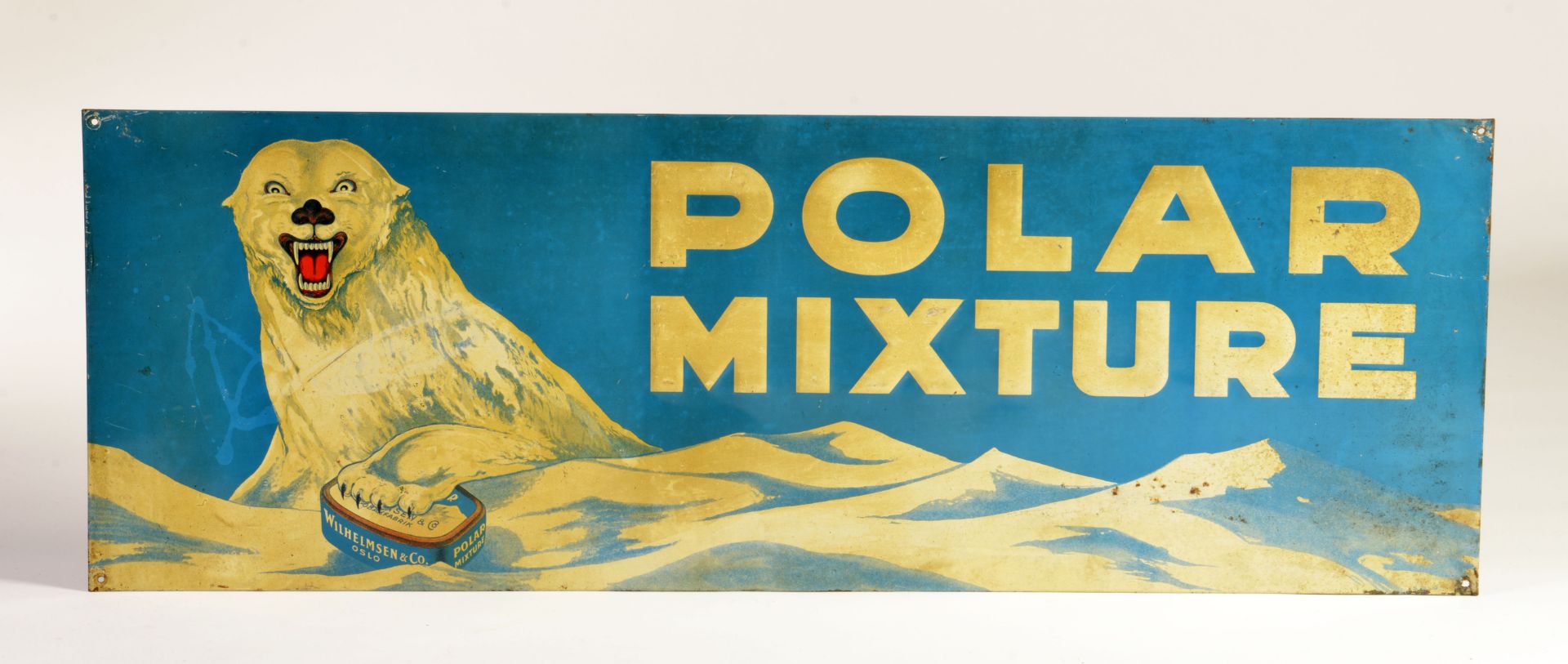 Polar Mixture, tin sign, Wilhelmsen & Co Oslo, 73 x 25 cm, paint d., C 2