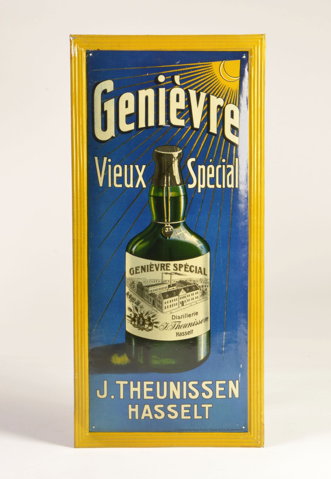 Genievre Hasselt, tin sign, around 1930, 23 x 50 cm, C 1-