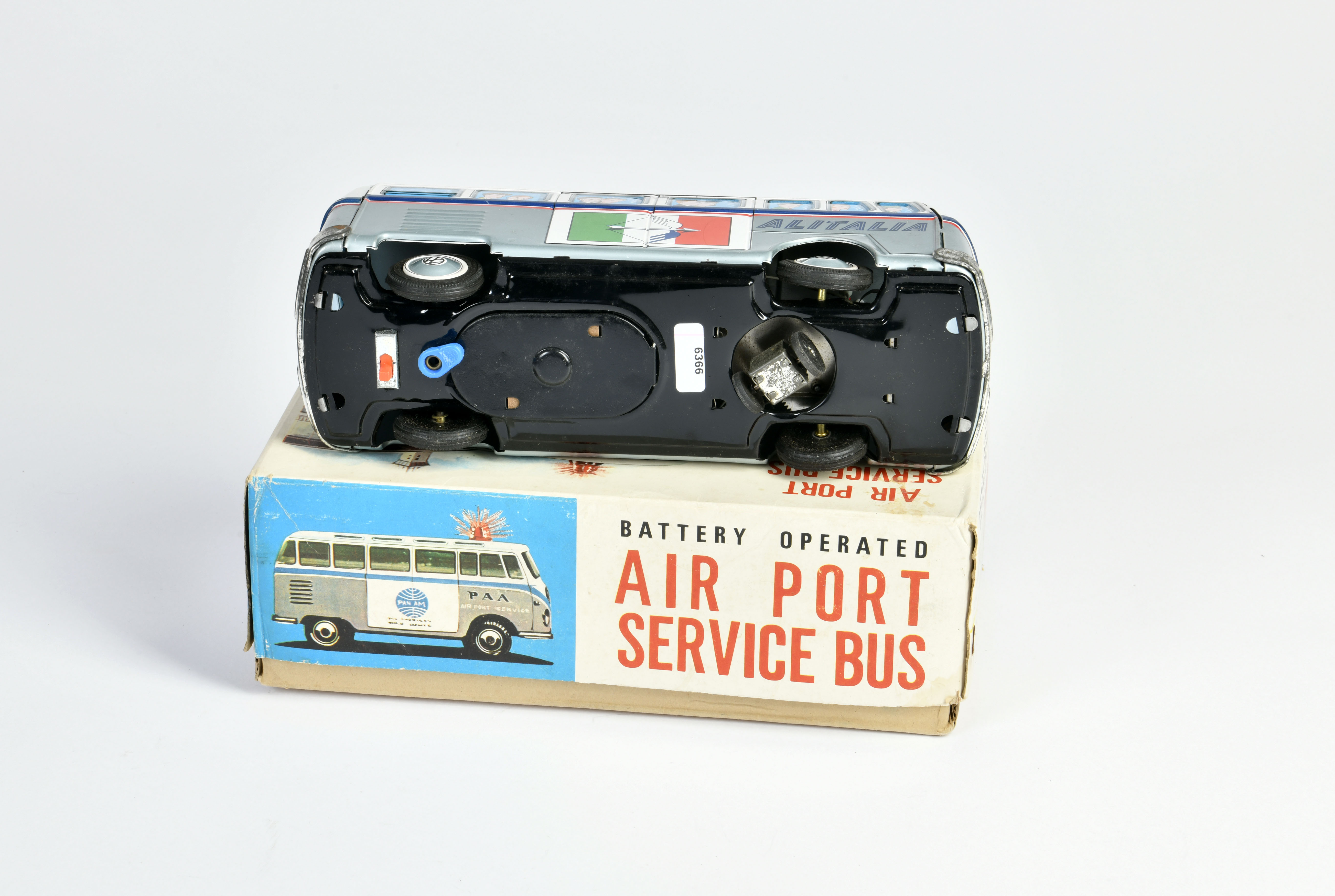 TT, VW Bus "ALITALIA", Japan, 24 cm, tin, paint d. in the front, box C 2, otherwise good - Image 3 of 3