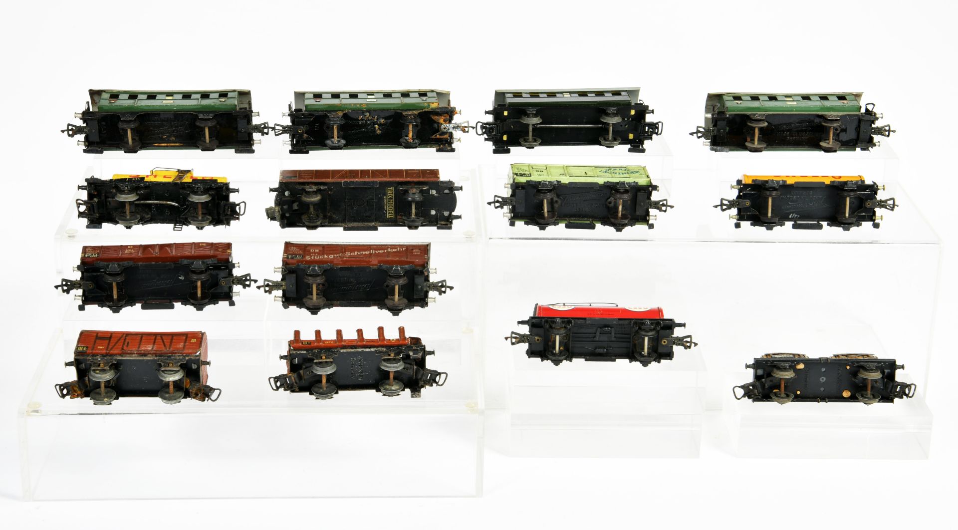 Fleischmann, Märklin, 14 wagons, H0, Germany, part. paint d. - Image 3 of 3