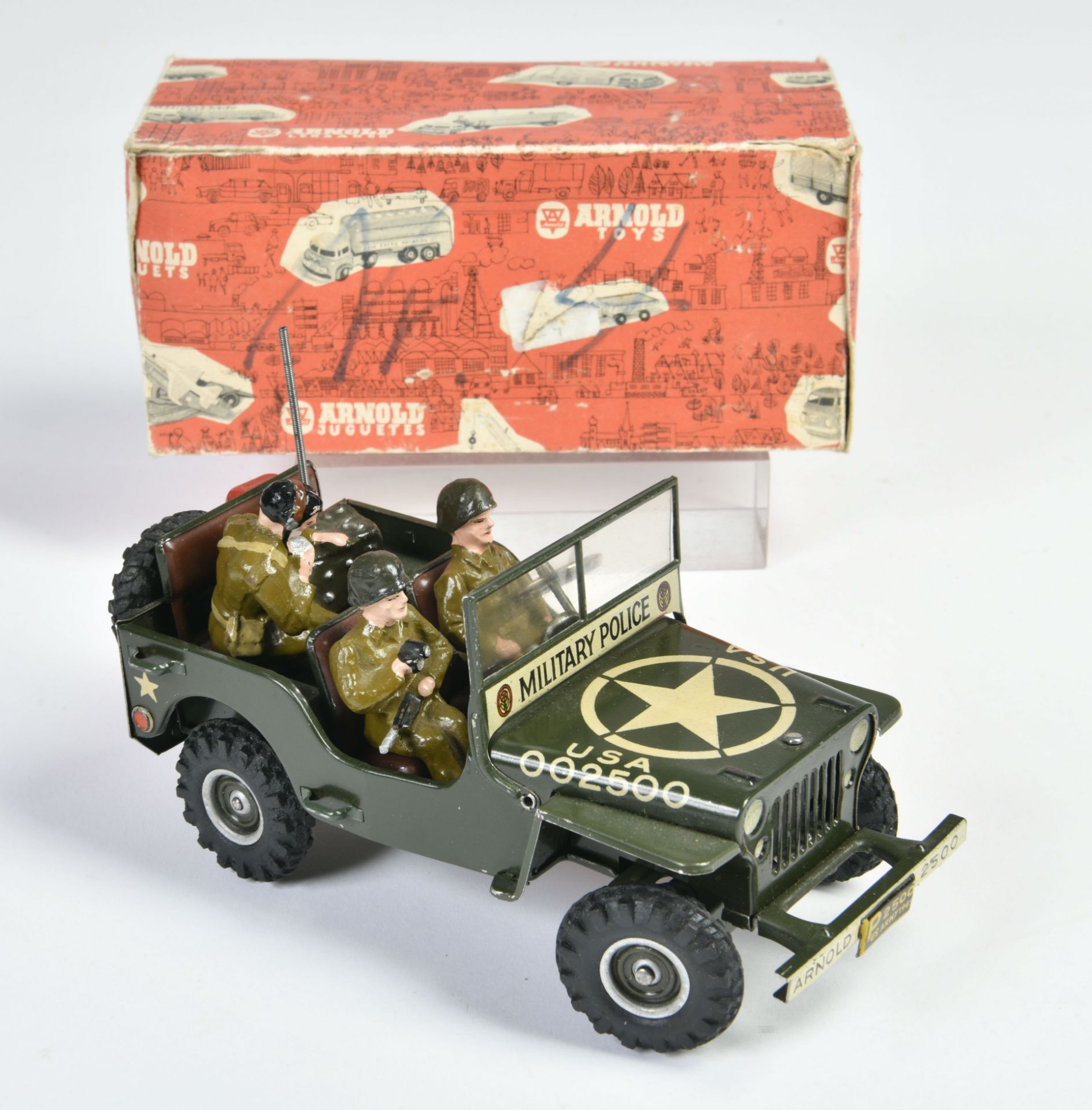 Arnold, Military Police Jeep 2500, W.-Germany, tin, cw ok, box C 2, C 1