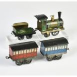 Issmayer, Lok mit Tender + 2 Wagen