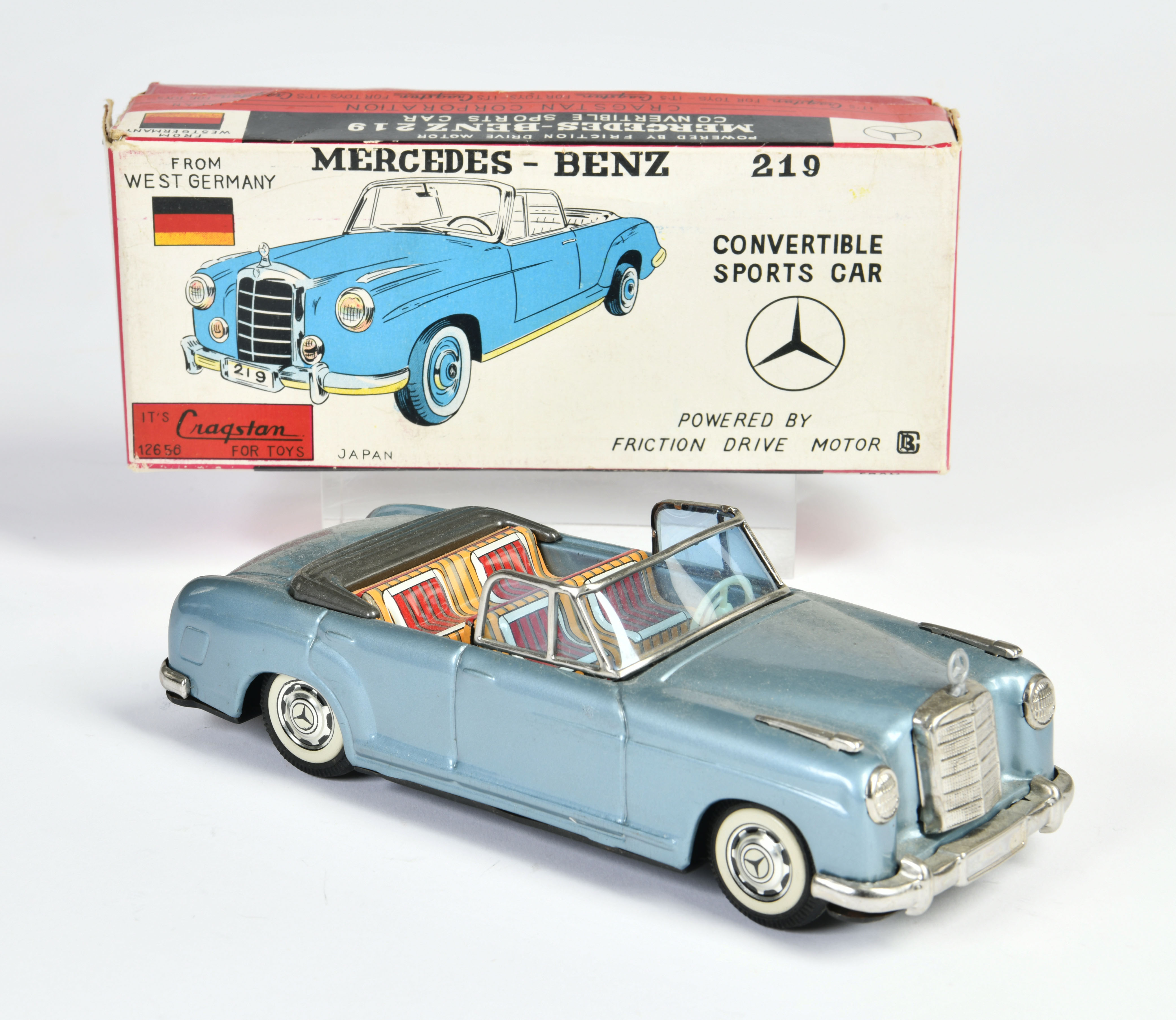 Bandai, Mercedes Benz, Japan, 20 cm, tin, friction ok, box, C 2+