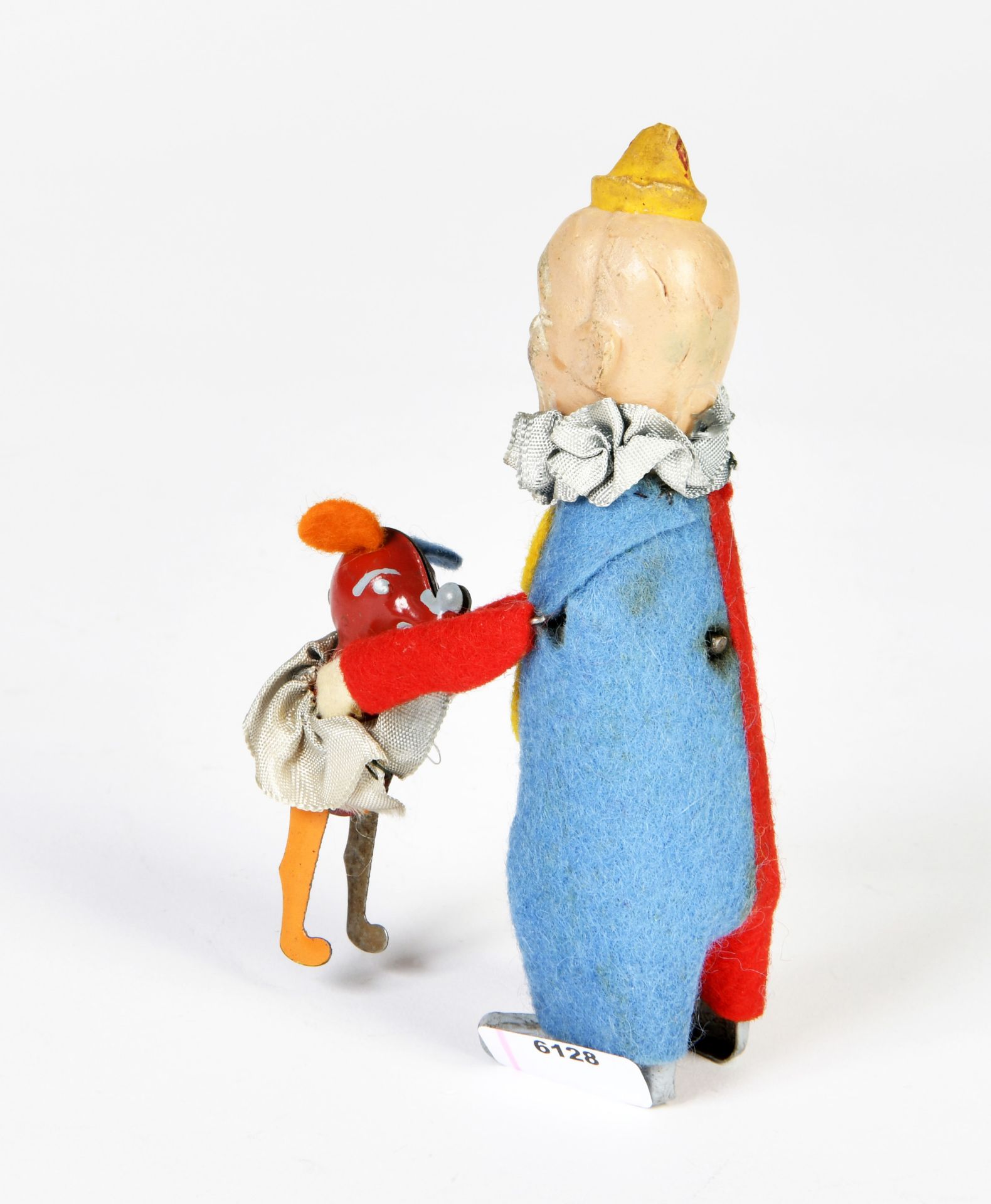 Lima, clown with mouse child dancing figure, Italy, 12,5 cm, cw defective, paint d. - Image 2 of 2