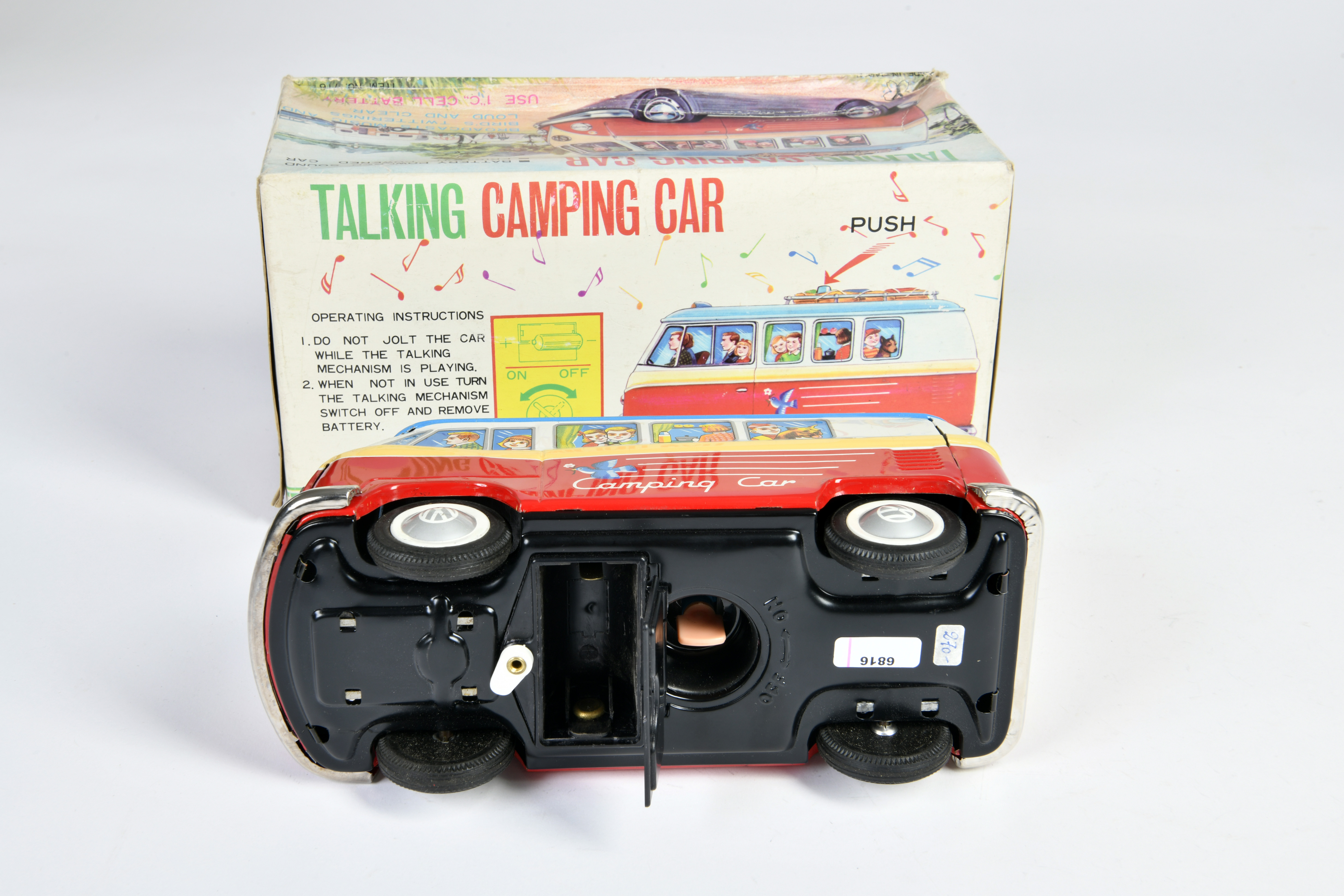 Yonezawa, Talking Camping Car, VW Bus, Japan, tin, bat. drive not checked, box C 2, C 1 - Image 3 of 3