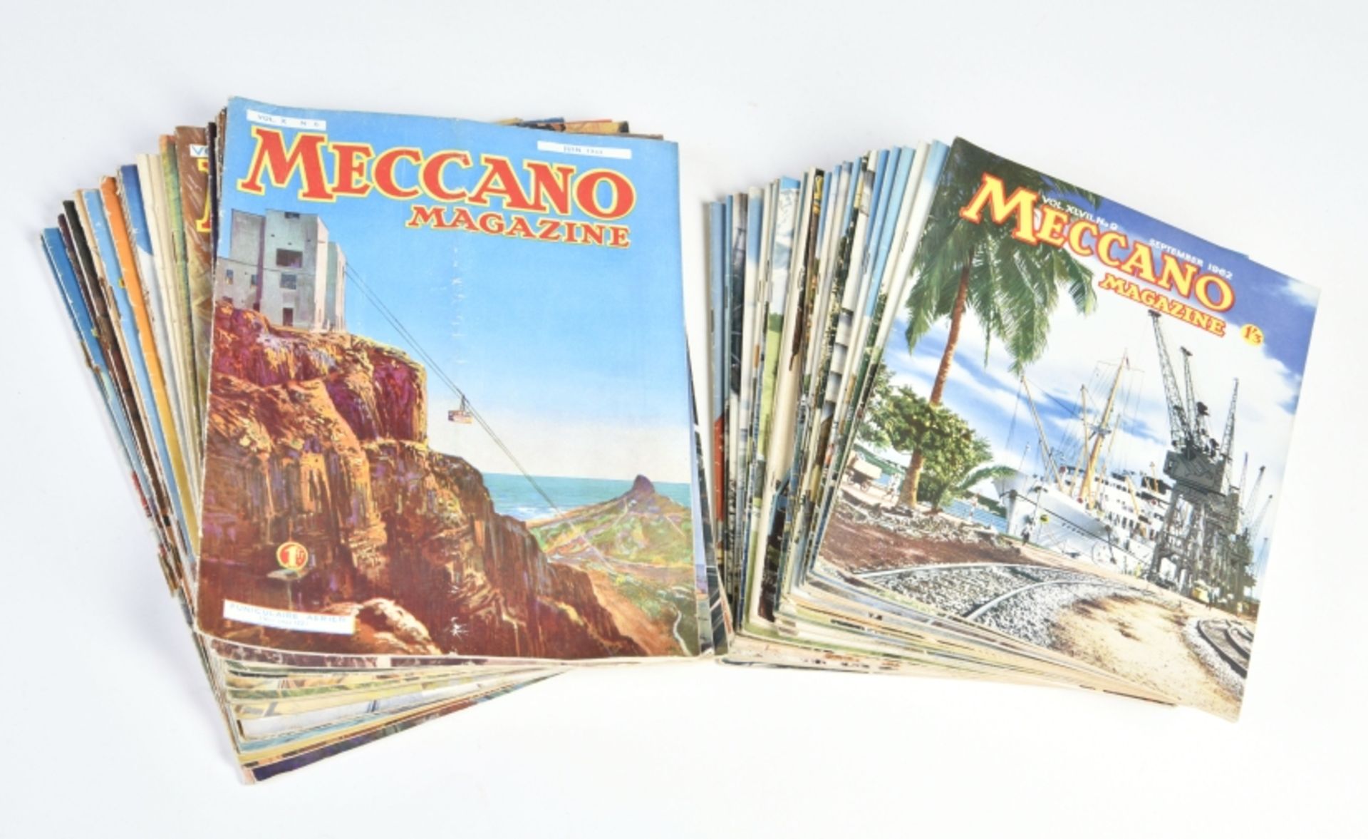 Bundle Meccano magazines, 30s - 60s, traces of age, C 2-3