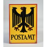 Postamt, Emailleschild