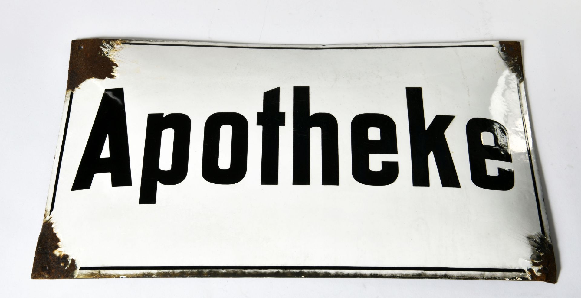 Apotheke, enamel sign, 60x35 cm, corners damaged