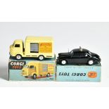 Corgi Toys, Riley Pathfinder Police Car 209 &Karrier Bantam Lucozade Van 411