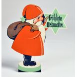 Nikolaus mit Werbung "Fröhliche Weihnachten - Elektro-Gerät"