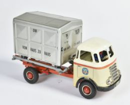 Arnold, container truck "von Haus zu Haus", W.-Germany, 27 cm, tin, paint d., C 2