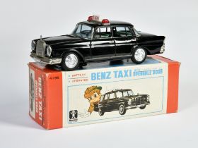 Bandai, Mercedes Taxi, Japan, 26 cm, tin, drive ok, box, C 1-2