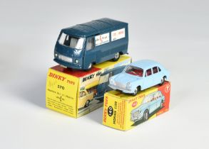 Dinky Toys, Peugeot J7, Morris, England + France, 1:43, diecast, box C 1/1-, C 1/1-