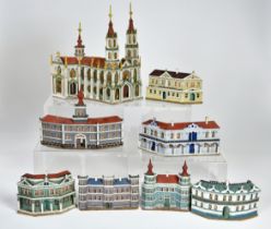 Grulicher, city with houses and church, Germany ca. 1880/1900, wood, very good condition