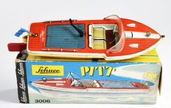 Schuco, boat Pitt 3006, W.-Germany, 30 cm, plastic, drive ok, box, C 3