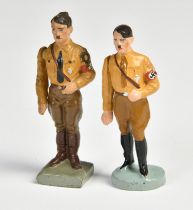 Elastolin, Lineol, 2x Hitler, Germany pw, 7,5 cm, composite, 1x restored, 1x min. paint d.