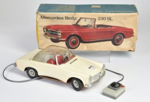 Arnold prototype, Mercedes 230 SL with original box, tin/plastic, el. circuit checked: drive, horn