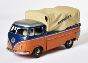 Tippco, VW Bus Express with tarpaulin, W.-Germany, tin, 23 cm, friction ok, min. paint d., C 2