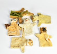 Steiff, 6 hand puppets, W.-Germany, C 1-2