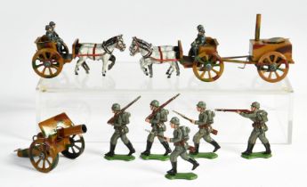 Fischer, Penny Toy military carriages and soldiers, Germany pw, 17 cm, tin, min. paint d., C 1/1-