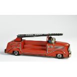 Niedermeier, fire engine, W.-Germany, 43 cm, tin, friction ok, chrome faded, paint d., C 2-
