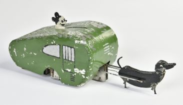 Arnold prototype, dog pulling caravan with Mickey Mouse, 33 cm, cw with advanced mechanical