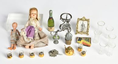 Bundle dolls, dolls miniatures, sev. decades, mostly very good