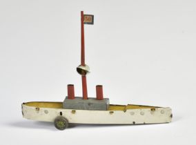 Penny Toy ship, Germany pw, 15 cm, tin, paint d., not complete, C 2-3