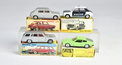 Dinky Toys, 4x Simca, 2x France, 2x Spain, 1:43, diecast, box C 1-/2-, C 1/1-