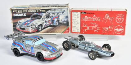 Schuco, BMW Formel 2 racing car + Yonezawa Porsche, W.-Germany, Japan, plastic, box, C 2